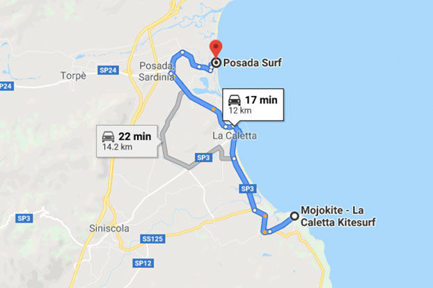 From kitesurf spot to kitesurf spot Posada in Sardinia